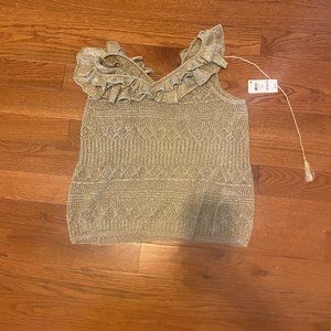 Golden Summer Short Sleeve Ruffle Top